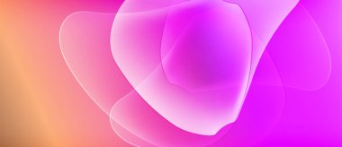 Soyut sıvı şekiller harmanlanarak canlı pembe ve portakallar yaratır. Yumuşak eğimler hareketi, ışık etkileşimini önerir. Minimalist tasarım sakin enerjiyi çağrıştırıyor.