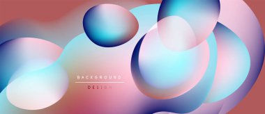 Soyut sıvı şekiller, canlı renklerin karışımı. Gradyan arka plan dinamik görsel efekt yaratır. Projeler için modern tasarım ögesi.