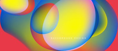 Soyut renkli sıvı şekilleri örtüşür. Canlı gradyanlar dinamik görsel efekt yaratır. Arkaplan ve sunumlar için modern tasarım ögesi.