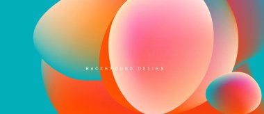 Soyut renkli şekiller çakışıyor. Gradyan renkler harmanlanarak, dinamik görsel efekt yaratır. Modern tasarım ögeleri pürüzsüz geçişler sunar.