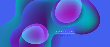 Soyut sıvı şekilleri canlı mavileri, morları, pembeleri harmanlıyor. Renkler dinamik görsel doku yaratır. Modern tasarım ögesi.