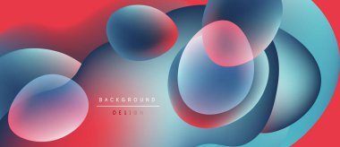Soyut sıvı şekiller, canlı renklerin karışımı. Kırmızı, mavi gradyanlar dinamik arkaplan tasarımı yaratır. Modern, pürüzsüz görsel etki.