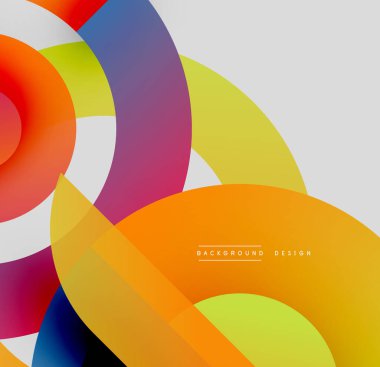 Soyut renkli çakışan daireler dinamik görsel efekt yaratır. Modern tasarım elementleri yaratıcılığı ve enerjiyi önerir.