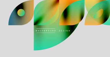 Soyut sıvı şekiller, canlı renkler, modern tasarım. Gradyan katmanlar arka plan için uygun dinamik bileşim oluşturur.