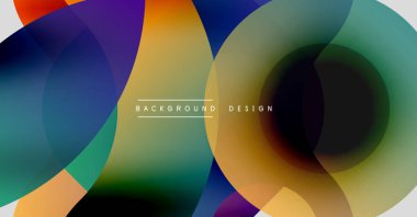 Soyut sıvı şekilleri örtüşür ve canlı renk değişimleri yaratır. Modern tasarım elementleri dinamik hareketi, pürüzsüz geçişleri önerir.