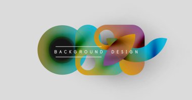 Soyut renkli çakışan daireler. Modern tasarım unsuru, canlı renkler, temiz estetik. Arkaplanda metin arkaplan tasarımı.