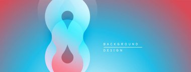 Soyut gradyan dizayn özellikleri üst üste biniyor. Mavi, pembe renkler pürüzsüz bir geçiş yaratır. Minimalist estetik, modern his.
