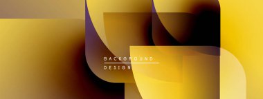 Soyut geometrik tasarım. Altın renkler harmanlanarak katmanlanmış şekiller yaratır. Modern estetik, arka planlar ve sunumlar için uygun..