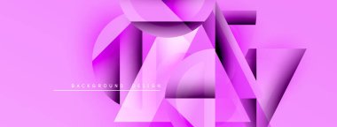 Soyut pembe tasarım. Geometrik şekiller örtüşür, dinamik görsel efekt yaratır. Değişken renklere sahip modern arkaplan.