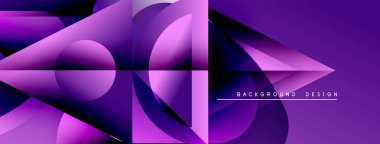 Soyut mor tasarım geometrik şekiller, gradyanlar, eğriler içerir. Arka planlar ve sunumlar için modern estetik.