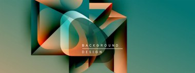 Soyut geometrik şekiller üst üste binerek katmanlı görsel efekt yaratır. Gradyan renkler harmanlanarak modern arkaplan tasarımı oluşturur. Metin arkaplan tasarımı okur.