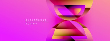 Soyut pembe arkaplan özellikleri üst üste binen geometrik şekiller. Gradyan renkler dinamik görsel efekt yaratır. Modern tasarım ögesi.
