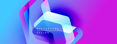 Soyut, enerjik bir arkaplan. Üst üste binen şekiller dinamik görsel efekt yaratır. Gradyan renkler pürüzsüz, modern tasarım ögesi.
