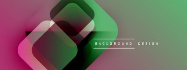 Soyut geometrik şekiller örtüşüyor, canlı renk eğimleri yaratıyor. Modern tasarım öğeleri akıcılık, derinlik ve yenilik önerir.