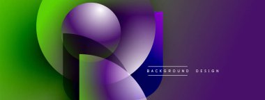Soyut gradyan şekiller harmanlanarak, dinamik görsel efekt yaratır. Mor, yeşil renkler kompozisyona hakim. Modern tasarım ögesi.