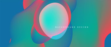 Soyut sıvı şekiller harmanlanarak canlı renk değişimleri yaratır. Turkuaz, pembe, mavi renkler tasarımda baskın. Mevcut en küçük metin.