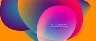 Soyut, enerjik şekiller çakışıyor. Renkler karışıyor, dinamik görsel efekt yaratıyor. Metin arka plan tasarımı okur. Modern estetik.