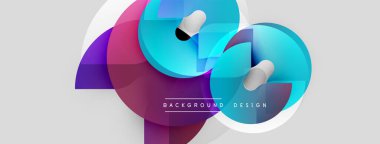 Soyut şekiller örtüşüyor, canlı renk değişimleri yaratıyor. Modern tasarım elementleri, arka planlar için uygun dinamik bileşim önerir.