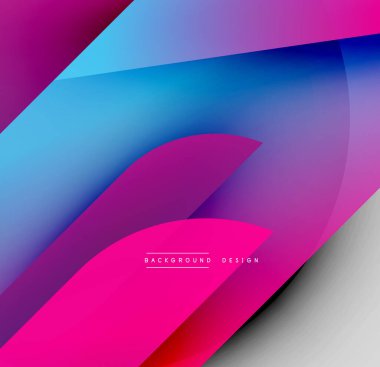 Soyut gradyanlar canlı mavileri, morları, pembeleri harmanlarlar. Dinamik şekiller modern görsel etki yaratır. Minimalist tasarım, pürüzsüz geçişler.