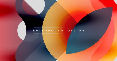 Soyut renkli şekiller çakışıyor. Gradyan renkler harmanlanarak, dinamik görsel efekt yaratır. Modern tasarım ögeleri pürüzsüz geçişler sunar.