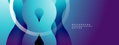 Soyut mavi gradyanlar üst üste binen daireler oluşturarak modern tasarım yaratırlar. Yumuşak geçişlerle minimalist estetik.