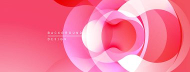Soyut pembe tasarım, üst üste binen daireler, gradyanlar. Modern estetik, arka planlar ve sunumlar için uygun. Minimalist kompozisyon.