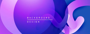 Soyut sıvı şekiller, canlı mor renkler, modern tasarım. Gradyan karışımları dinamik görsel doku oluşturur. Yumuşak eğriler kompozisyona hakim.