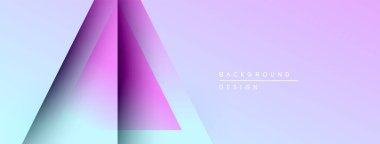 Soyut geometrik şekiller, üçgenler, gradyanlar. Yumuşak mor, mavi renkler modern arkaplan tasarımı yaratır. Minimalist estetik.
