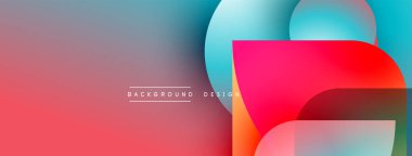 Soyut, enerjik bir arkaplan. Üst üste binen şekiller dinamik görsel efekt yaratır. Gradyan renkler düzgün bir şekilde harmanlanarak modern estetik sunuyor.