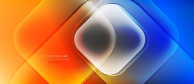 Soyut geometrik tasarım. Canlı renkler karışıyor, katmanlı şekiller yaratıyor. Modern estetik, dijital arkaplanlar için uygun.