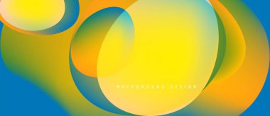 Soyut sıvı şekilleri canlı renkleri harmanlar. Sarılar, portakallar, yeşiller, maviler dinamik kompozisyon oluşturur. Modern tasarım ögesi.