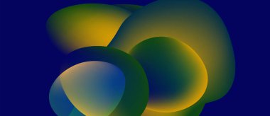 Soyut şekiller örtüşüyor, canlı renk değişimleri yaratıyor. Mavi, yeşil, sarı renkler kompozisyona hakim. Yumuşak geçişler biçimleri tanımlar.