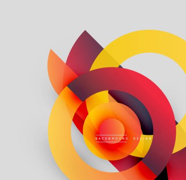 Soyut tasarım, canlı örtüşen daireler içerir. Sıcak renkler baskın gelir, dinamik görsel efekt yaratır. Modern, şık arkaplan ögesi.