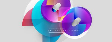 Soyut renkli şekiller örtüşüyor ve dinamik bir zemin oluşturuyor. Beyaz alan karşıtlık sağlar, metin arka plan tasarımı okur. Modern görsel kompozisyon.