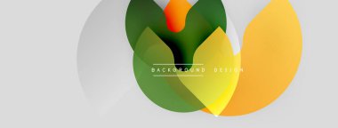 Soyut çiçek tasarımı. Üst üste binen şekiller dinamik bileşim yaratır. Yumuşak eğilimler, soluk renkler, modern estetik. Arkaplan ögesi.