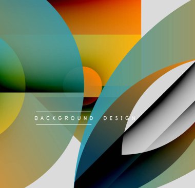 Soyut geometrik şekiller çakışıyor. Renkler karışır, dinamik görsel efekt yaratır. Modern tasarım ögeleri pürüzsüz geçişler sunar.