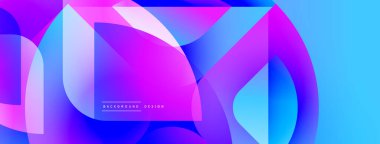 Soyut canlı örtüşen şekiller dinamik renkli arkaplan oluşturur. Modern tasarım eğimleri, eğrileri, pürüzsüz geçişleri içerir.