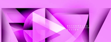 Soyut pembe tasarım geometrik şekiller, gradyanlar içerir. Metin elementleri ile modern arkaplan, stil bileşimi.