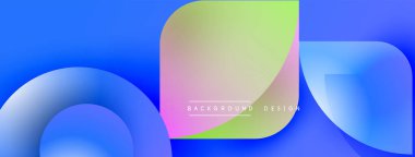 Soyut sıvı şekiller harmanlanarak canlı mavi, yeşil ve mor renkler yaratır. Modern tasarım elementleri dinamik hareketi, pürüzsüz geçişleri önerir.