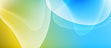 Soyut arkaplan özellikleri akan şekiller, canlı renkler. Sarı, yeşil, mavi renkler kusursuz bir şekilde harmanlanarak dinamik görsel efekt yaratır. Düzen eğimleri kompozisyona hakim.