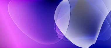 Soyut sıvı şekilleri mor, mavi renkleri harmanlıyor. Yumuşak ışık dinamik ve akıcı bir bileşim yaratır. Minimalist tasarım sakin enerjiyi çağrıştırıyor.