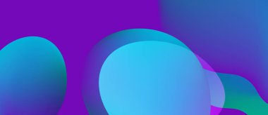 Soyut arkaplan, üst üste binen daireler, canlı mor, mavi renkler. Yumuşak eğimler derinlik yaratır, modern estetik.