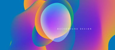 Soyut sıvı şekilleri canlı renkleri harmanlar. Gradyan geçişler dinamik görsel efekt yaratır. Arka planlar için modern tasarım ögesi.