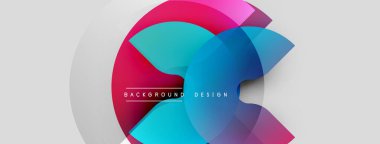 Soyut renkli tasarım. Üst üste binen daireler dinamik görsel efekt yaratır. Değişken gölgeli modern arka plan. Metin arkaplan tasarımı okur.