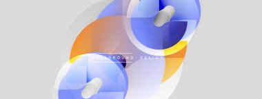 Soyut sıvı şekiller, turuncu, mavi renkler karışımı. Açık gri arkaplan üzerine minimalist tasarım. Modern grafik ögesi.