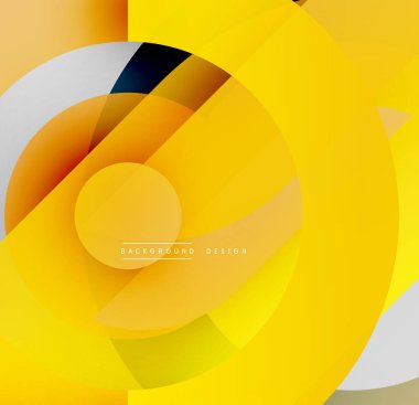 Soyut sarı tasarım, üst üste binen daireler, gradyanlar. Modern, dinamik kompozisyon görsel ilgi yaratır. Basit, temiz estetik..