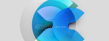 Soyut mavi tasarım, üst üste binen daireler, gradyanlar, metin arkaplan tasarımı. Sunumlar için modern, temiz estetik.