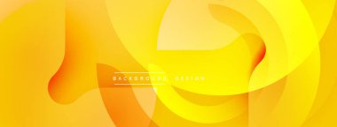 Soyut sarı tasarım. Üst üste binen katmanlar dinamik görsel efekt yaratır. Modern, akışkan şekiller hareketi, enerjiyi akla getiriyor. Parlak, sıcak tonlar kompozisyona hakim..