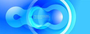 Soyut mavi tasarım katmanlı daireler, akışkan şekiller. Modern, dinamik kompozisyon görsel ilgi yaratır. Yumuşak eğimler mevcut derinlik.
