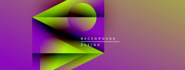 Soyut tasarım canlı mor, yeşil, altın renkleri içerir. Geometrik şekiller, dinamik görsel efekt oluşturur. Metin arkaplan tasarımı okur.